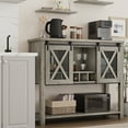 thumbnail image 3 of Small Dining Table Set for 2, 3 Piece Kitchen Bar Dinette Square, with PU Padded Chairs, Gray, 3 of 6