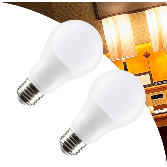 Satco S28914 8.8W LED A19 Light Bulb, 2700K Warm White, 800 Lumens, 90  CRI, 120-277V, Medium E26 Base, Non-Dimmable, 220 Beam, 25,000 Hrs, Frosted Finish, Enclosed Fixture Rated (2 Pack)