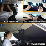 EcoNour Car Windshield Sunshade – Small Full-Size Reflective Sun Shade | Heat & UV Blocking Protection | Foldable Front Window Sun Shield | Keeps Vehicle Interior Cool