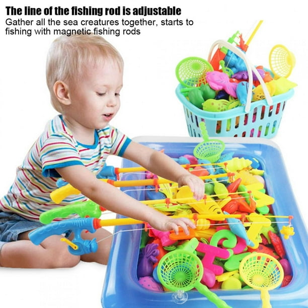 Baby Fish Toy, Premium Plastic Baby Fishing Toy, Bright Colors 39Pcs/Set  For Your Little Guys And Girls Baby Over 3 Years Old 