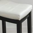 thumbnail image 5 of Linon Claridge 26.5" Backless Indoor Wood Counter Stool, Black/White Faux Leather, 1 Stool, 5 of 16