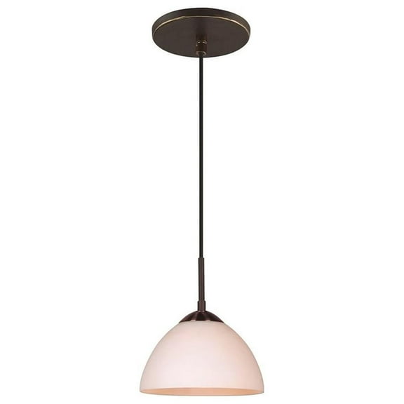 Woodbridge Lighting Alexis 1 Light Metal Pendant in Bronze/White