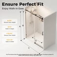 thumbnail image 6 of CAMMOO 56-60" W x 76" H Frameless Magnetic Sliding Glass Shower Door, 5/16"(8mm) Thick Tempered Glass, Leak-Proof Seals, Matte Black, 6 of 9