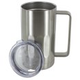 thumbnail image 6 of Stainless Steel Beer Mug with Lid, 20 Ounce Double Walled Vacuum Insulated, by Maxam, 6 of 6