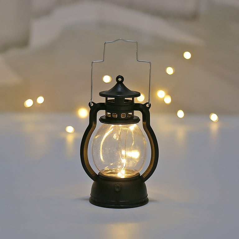 LED Vintage Lantern Battery Operated Rustic Lantern Outdoor Decoration  Flickering Flame Western Lantern Hanging Lamp with Remote for Halloween  Decor