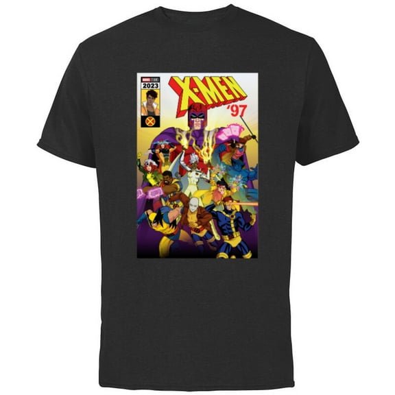 Marvel Studios X-Men ’97 Magneto and the Team Comic Cover- Short Sleeve Cotton T-Shirt for Adults - Customized-Black