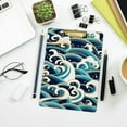 thumbnail image 7 of FMSHPON Blue Ocean Wave Vintage Ocean Clipboard Hardboard Wood Nursing Clip Board and Pull for Standard A4 Letter 13x9 inches, 7 of 7