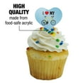 thumbnail image 3 of I Love My Bike Road Bicycle Cycling Heart Love Cupcake Picks Toppers Decoration Set of 6, 3 of 6