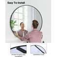 thumbnail image 5 of 30-Inch Black Round Mirror - Stylish Wall-Mounted Mirror for Bathroom, Living Room, Entryway, and Bedroom, 5 of 7