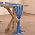 thumbnail image 1 of Chiffon Table Runner 28.4x120.1 Inches Sheer Wedding Runner Romantic Rustic Table Runner for Wedding Party Baby Shower Decorations,Dusty Blue, 1 of 6