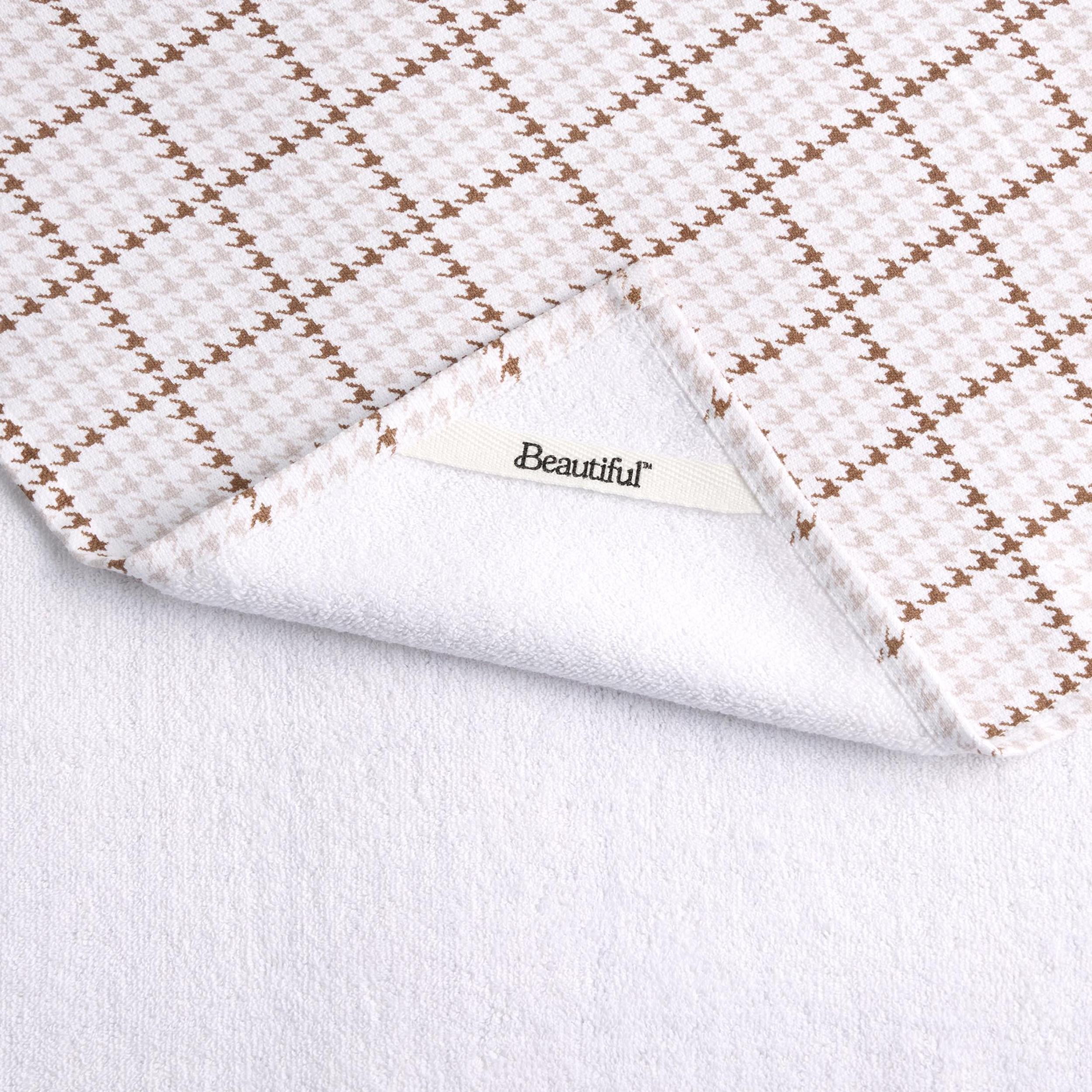 Beautiful 4-Piece Kitchen Towel Set, Brown by Drew Barrymore