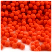 Polyester Pom Poms, solid Color, 7mm, 100-pc, Neon Orange