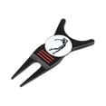 thumbnail image 2 of Herramienta multifuncional de reparación de chuletas de golf Soporte para palos de golf Limpiador de ranuras Reparación de césped Prong Lighweight Negro con marcador, 2 of 3