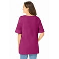 thumbnail image 2 of Woman Within Plus Size Perfect Cuffed Elbow-Sleeve Boat-Neck Tee, 2 of 6