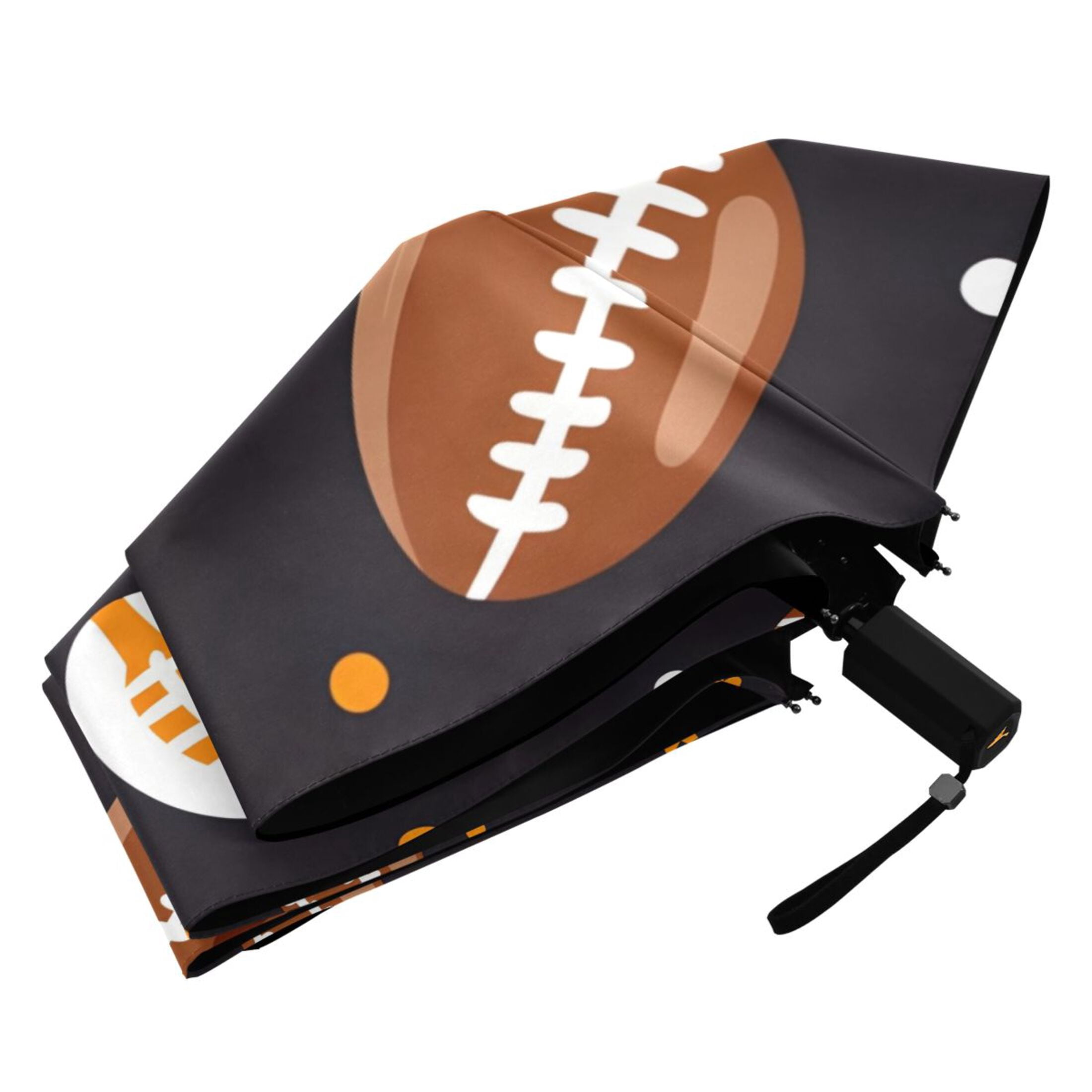 ALAZA Football Rugby Stars UPF 50+ Compact Folding Umbrella for Rain Travel Umbrella Packable