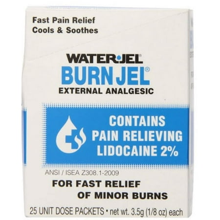 Water-Jel Burn Jel Fast Pain Relief 3.5g Squeeze Bottle Cools and Soothes for Fast Relief of Minor Burns - 25 Packets
