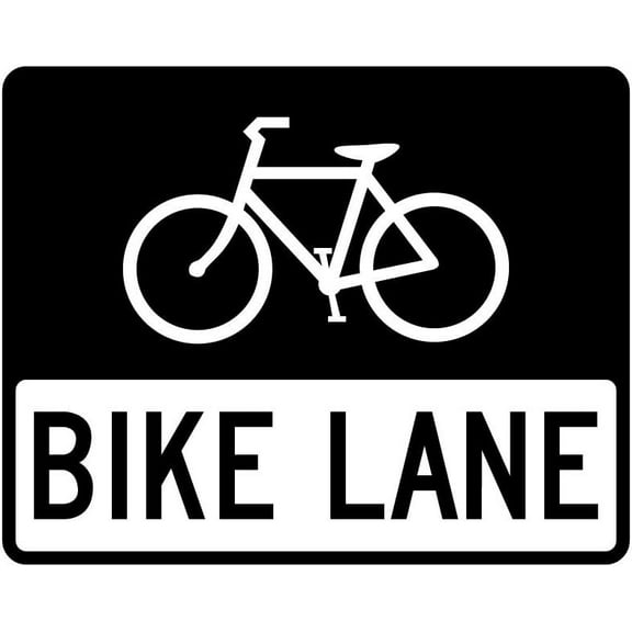 24 x 18 R3-17 Bike Lane Sign - Highly Visible 3M High-Intensity Prismatic Reflective Sheeting - Official Warning Signs for Enhanced Safety - 10-Year 3M Warranty