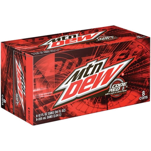 Mountain Dew Code Red Soda 12 Oz Can Pack Of 24 Walmart Com