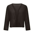 thumbnail image 4 of Women Casual Jackets Carnival Clothes For Elegant Shimmering Front Open Long Sleeve Lightweight Casual Jacket Mardi Gras Coffee S, 4 of 9