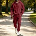 thumbnail image 5 of Mens Sweat Suits Fall Winter Casual Hoodie and Sweatpants Set Solid Long Sleeve Pullover Top Lounge 2 Piece Outfit, 5 of 5