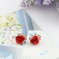 thumbnail image 2 of Valentine's Day Gifts for Woman Fashionable Crystal Flower European And American Diamond Rose Earrings A, 2 of 3