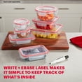 thumbnail image 6 of Pyrex Freshlock 4-Cup Round Glass Food Storage Container with Built-in Write + Erase Label Lid, Ideal Use for Meal Prep and Batch Cooking, 6 of 8