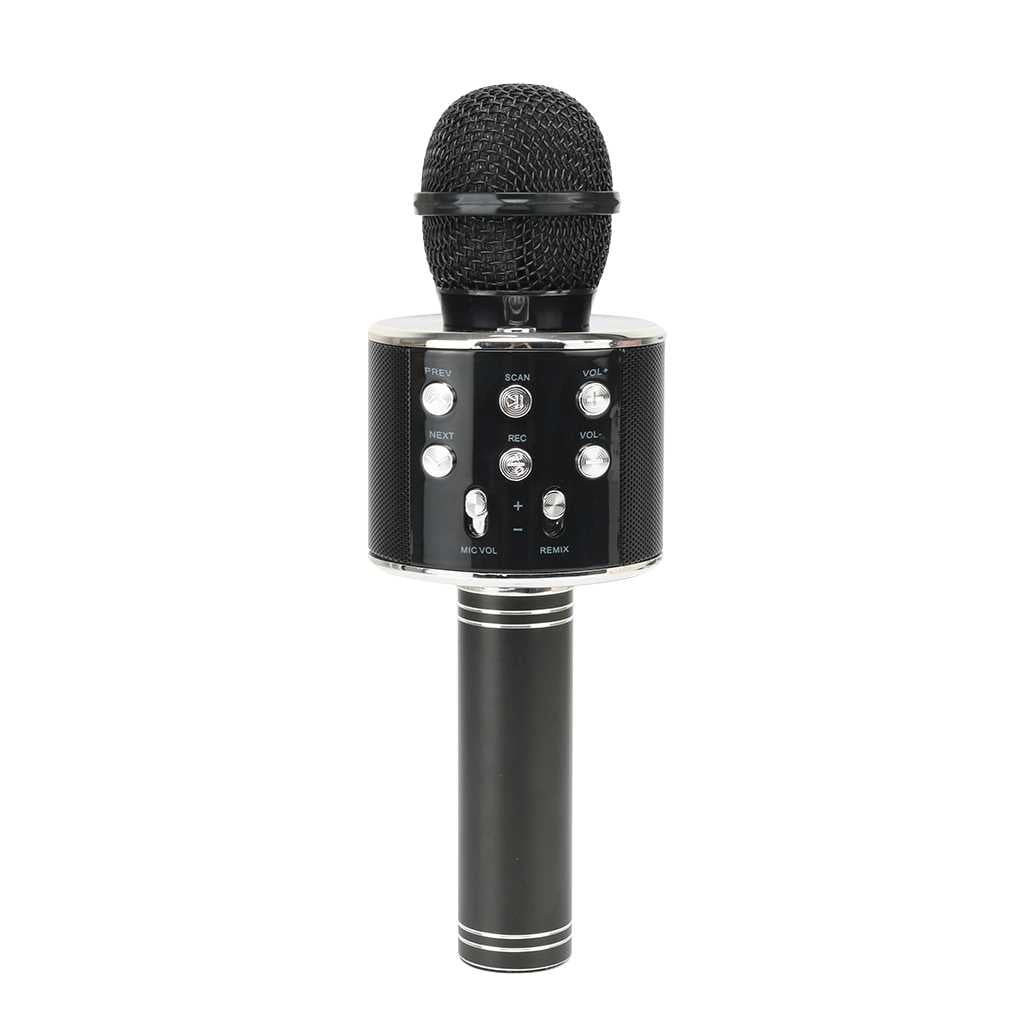 Wireless Bluetooth Karaoke Mikrofon Lautsprecher Handheld Microphone USB Silber 