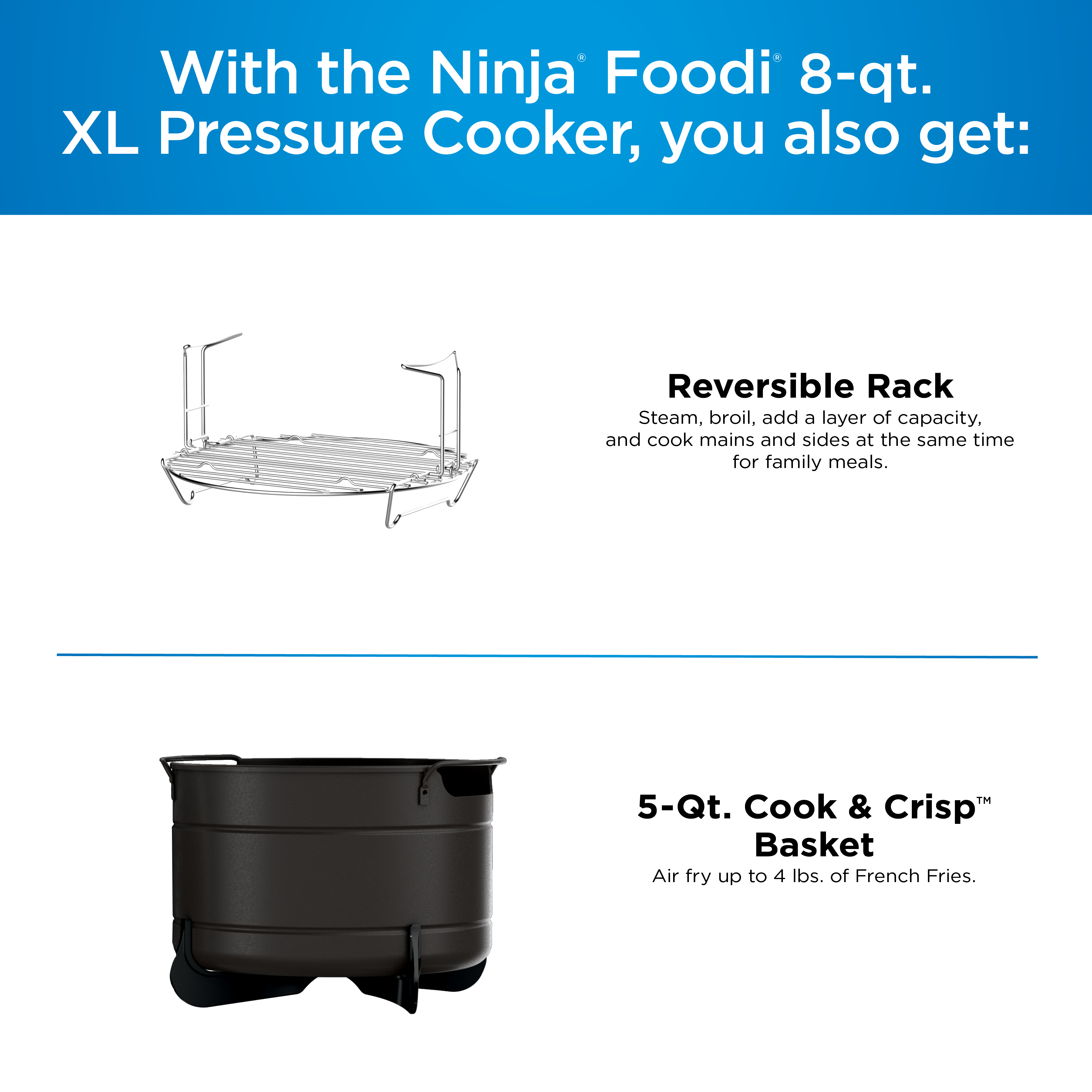 Ninja Foodi 10-in-1 8-Quart XL Pressure Cooker Air Fryer Multicooker, Stainless, OS400 - image 5 of 9