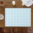 thumbnail image 2 of Aqua Blue Green Placemats for Dinning Table Set of 4, Checkered Plaid Gingham Lattice Trellis Burlap Kitchen Place Mats Waterproof Cloth Table Mats, Indoor Outdoor Placemats Easy Clean Dinner Decor, 2 of 8