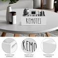 thumbnail image 6 of TV Remote Control Holder with 3 Compartment for Living Room Wooden Controller Organizer Smooth Bedside Table Organizer for Nightstand White, 6 of 8