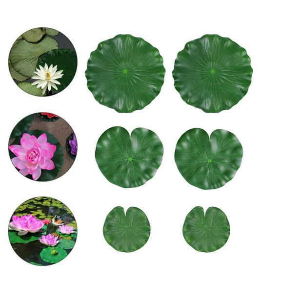 Artificial Lily Pads for Ponds,3 Kinds Artificial Floating Foam Lotus Leaves,6Pcs Water Lily Pads Foliage Pond Decor for Koi,Fish,Patio,Aquarium