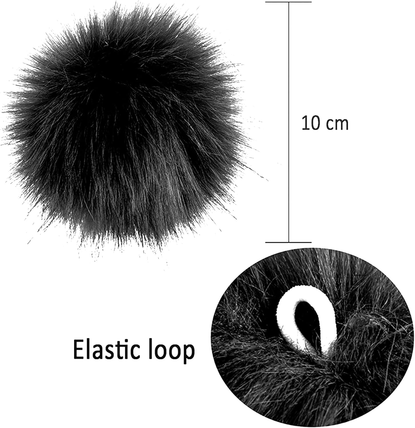 46 Pieces Faux Fur Pom Pom Fluffy Hat Pom Pom Balls with Elastic Loop DIY Faux Fox Fur Pom Pom for Hats Beanie Shoes Scarves Gloves Bags Accessories(Soft Color)