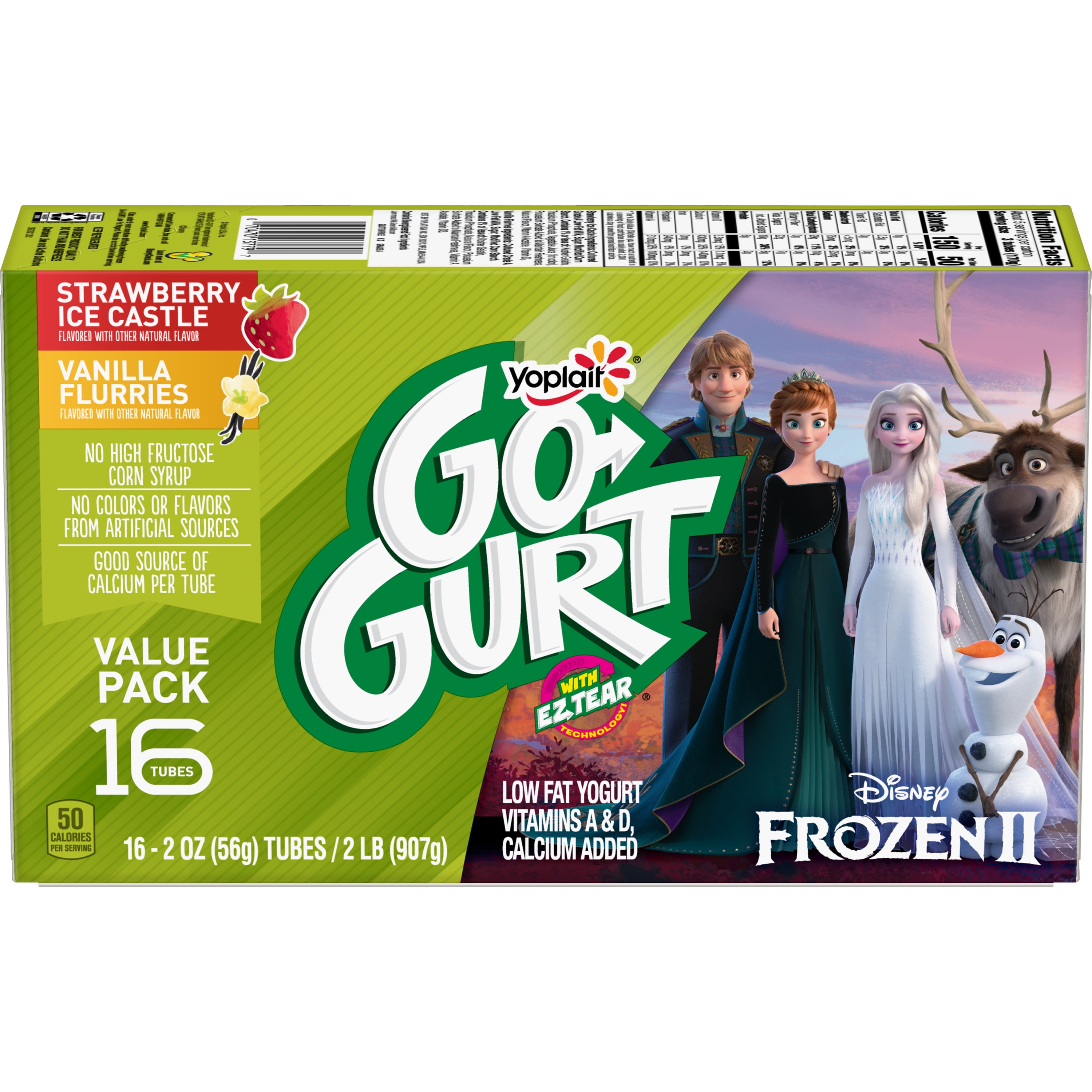 Download Yoplait Go-Gurt, Low Fat Yogurt, Disney Frozen Variety Pack, 32 oz - Walmart.com - Walmart.com