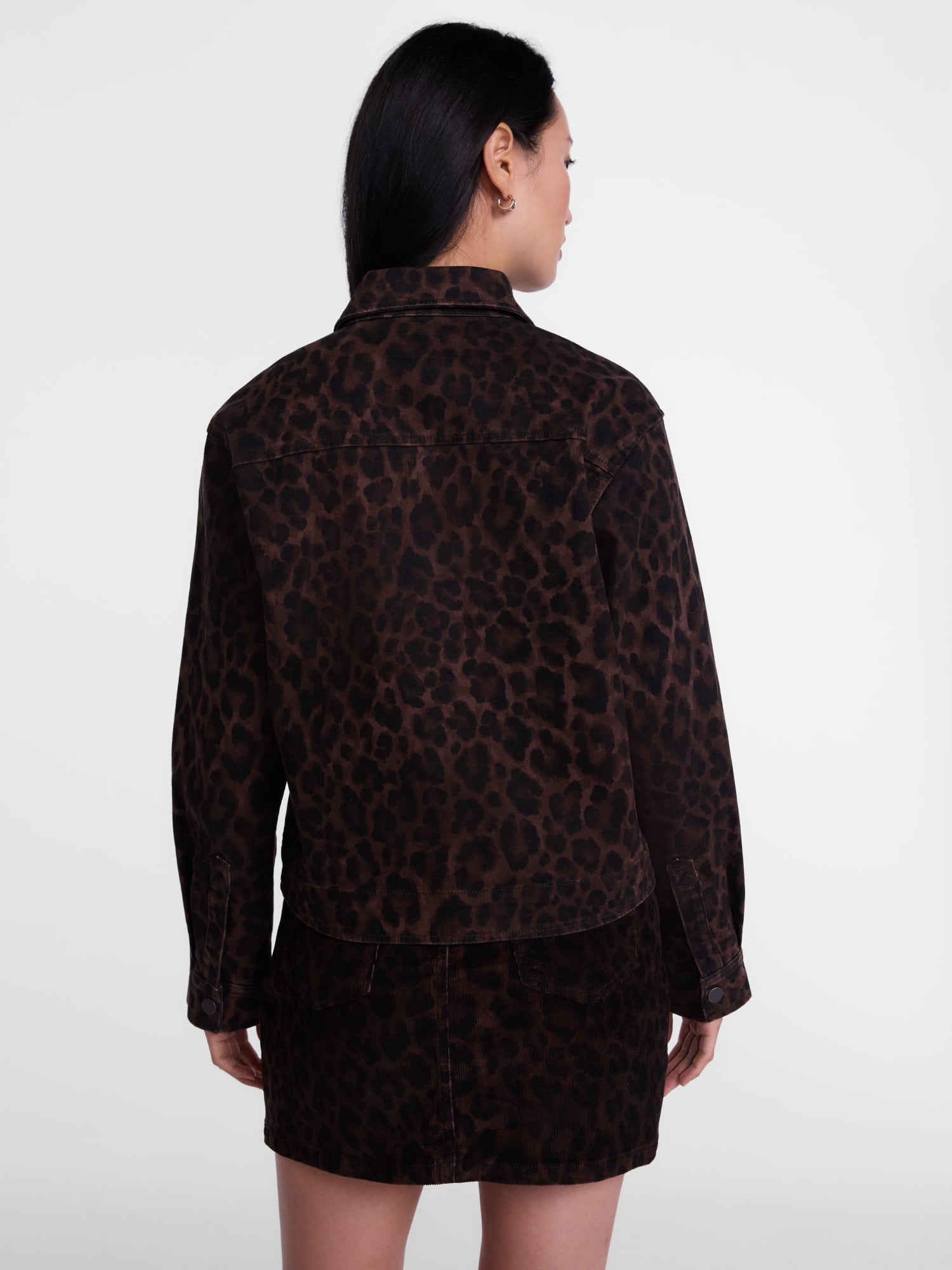 Scenario Women's Faux Leopard Print Jacket, Sizes XS-XXXL