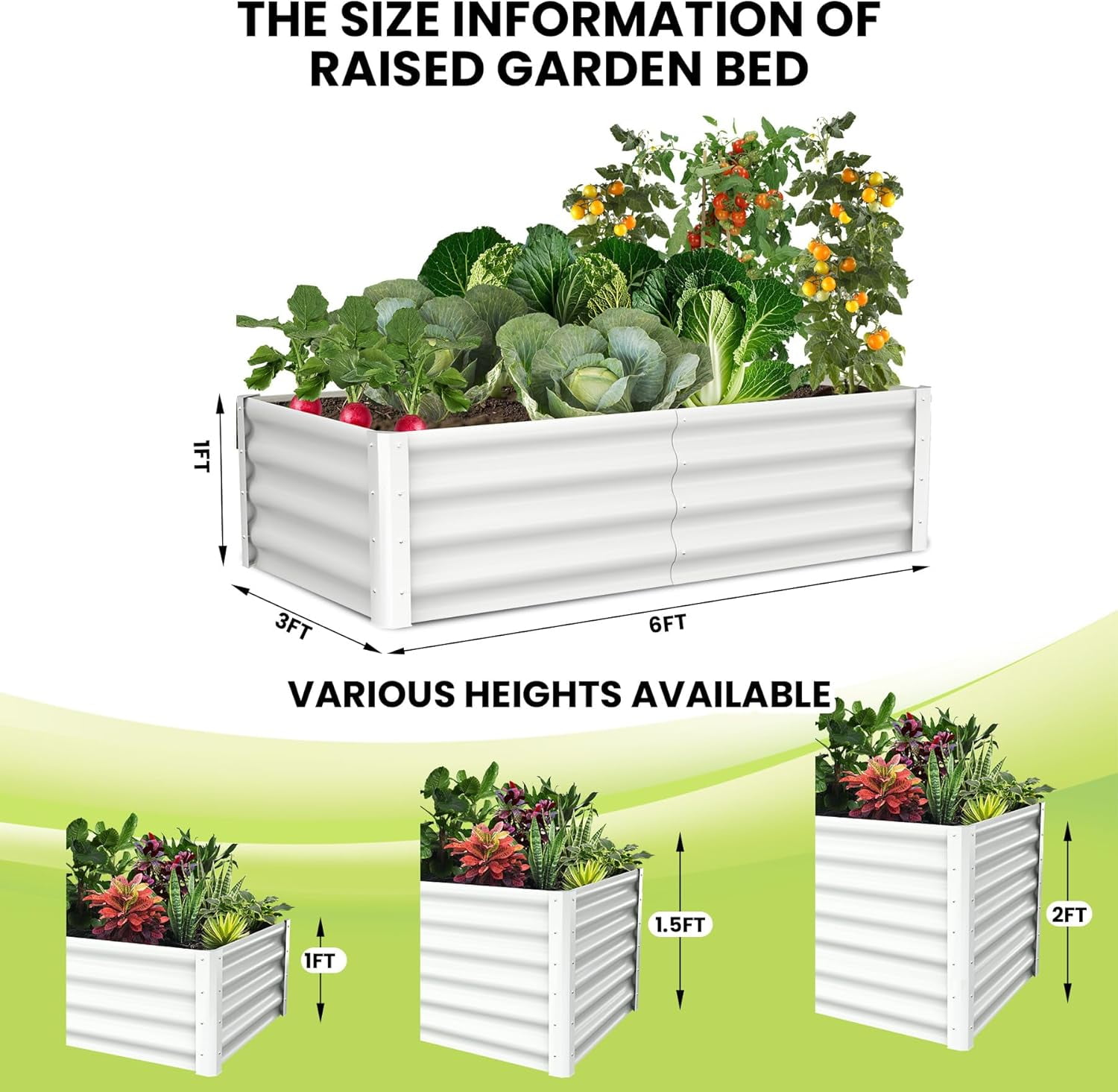 2-Pack Large Raised Garden Bed Kit with Open Base,Outdoor Galvanized Metal Patio Planter Box with Safety Rubber & Gloves for Vegetables Flowers