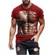 thumbnail image 4 of Camisetas de Manga Larga de los Hombres Casual Muscle Print Graphic Tee, Camiseta de Cuello de Tripulación de Manga Corta para las Vacaciones Diarias, 4 of 9