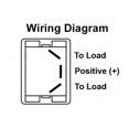 thumbnail image 2 of JR Multi Purpose Switch 13835 Water Resistant; Single Pole Double Throw; On/Off/On Switch; Rocker; 0.835 Inch x 1.457 Inch Cutout; 0.984 Inch x 0.500 Inch Switch; Non-Lighted; Black, 2 of 2