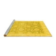 thumbnail image 2 of Ahgly Company Machine Washable Indoor Square Oriental Yellow Traditional Area Rugs, 7' Square, 2 of 4