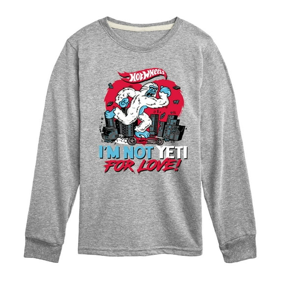 Hot Wheels - I'm Not Yeti For Love - Toddler & Youth Long Sleeve Graphic T-Shirt