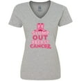 thumbnail image 3 of Inktastic Stomp Out Breast Cancer with Pink Cowgirl Boots Women's V-Neck T-Shirt, 3 of 5