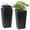 Black 5, variant on Garden Pots 22"Tall Planter Set of 2, Outdoor&Indoor Black Planter Pots, High Front Porch Planter Pots with Drainage Holes&Water Level Monitor&Inner Bucket, Automatic Watering, Black,Outdoor Planters