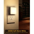thumbnail image 4 of Paquete de 2 luces nocturnas enchufables a la pared, luz nocturna enchufable con sensor de luz del atardecer al amanecer, blanco suave de 3000 K, 0.3 W, luz nocturna LED para baño, adulto, 4 of 8