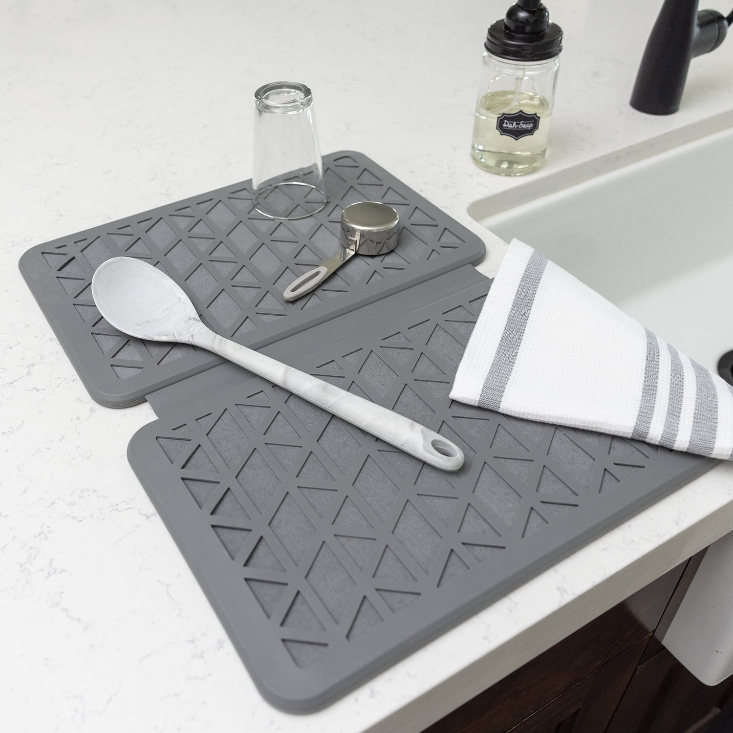 Better Houseware The Magic Dishmat II Stone and Silicone Quick-Dry Mat, 3417