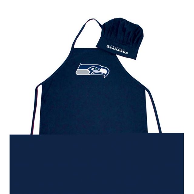 MKW 5717524086 Seattle Seahawks Apron & Chef Hat Set - Black