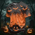 thumbnail image 4 of Halloween Shirts for Men Short Sleeve T-Shirts Pumpkin Bat All Over Pumpkin Print Novelty Spooky Holiday Tops Orange L, 4 of 7