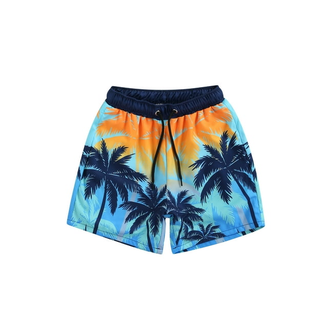 Licupiee Toddler Baby Boys Beach Swim Trunks Elastic Drawstring Shorts ...