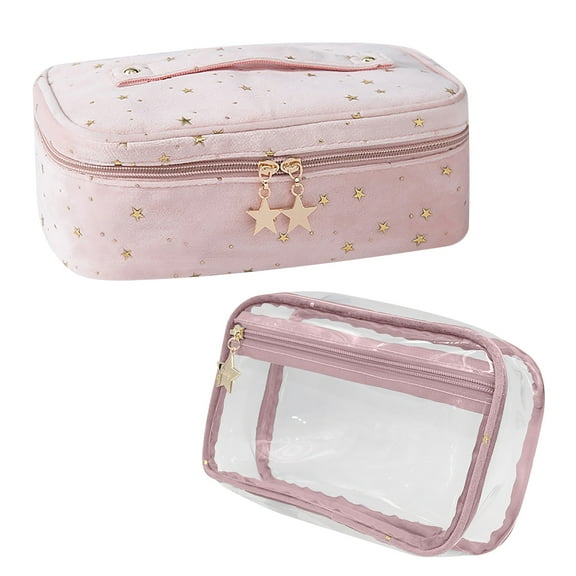 karymi Cosmetic Bag Large Capacity Storage Bag Velvet Portable Travel Bag Cosmetic Storage Bag Wash Bag Gifts for Women