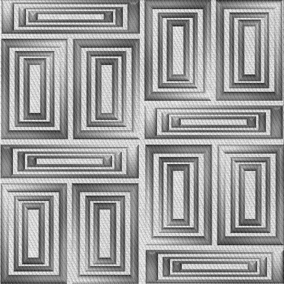 Ahgly Company Indoor Square Patterned Platinum Silver Gray Area Rugs, 7' Square
