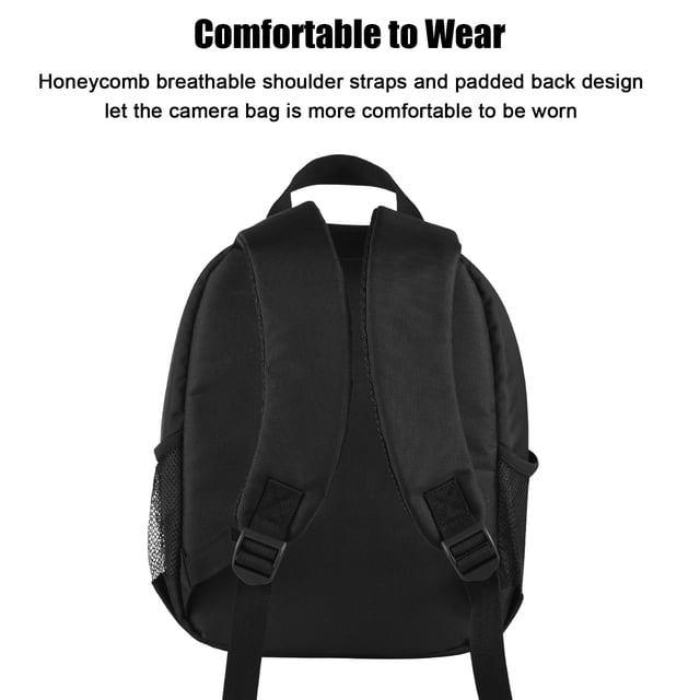 Camera Bag, Waterproof Shockproof Multifunctional Camera Backpack Large Capacity Bag Cover Camera Case with 3 Mesh Pockets for Travel Camera Case Photography Backpack