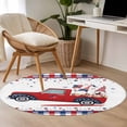 thumbnail image 5 of Independence Day Washable Round Area Rug 3.3 ft, Trcuk Load Gonmes, Soft Non Slip Rugs Stain Repellent Indoor Felt Carpet for Living Dining Room Bedroom Home Office, 5 of 9